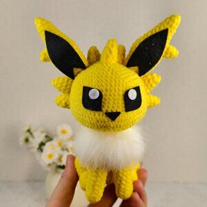 Handmade Amigurumi Crochet Pokemon Large Jolteon Plushie